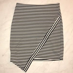 Striped asymmetrical skirt